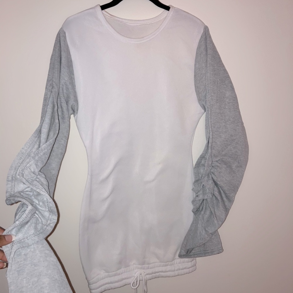 White and Grey Sweater Dress